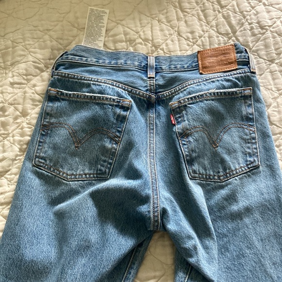 LEVIS Wedgie Straight 27 Jeans Button Fly Medium Light 90s - Picture 6 of 6